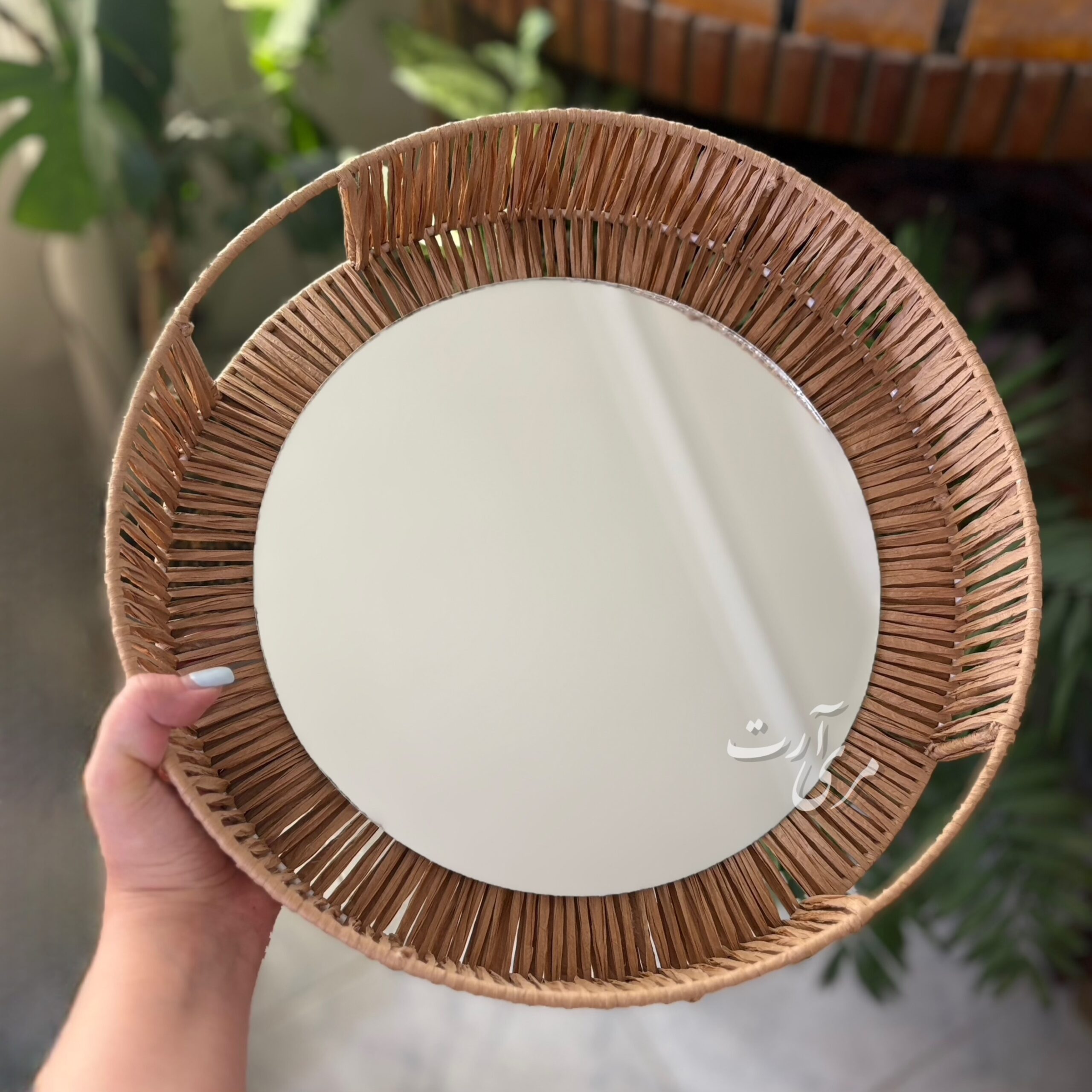 سینی (استند) دکوراتیو آینه‌ای رنگ گندمی - Image 3