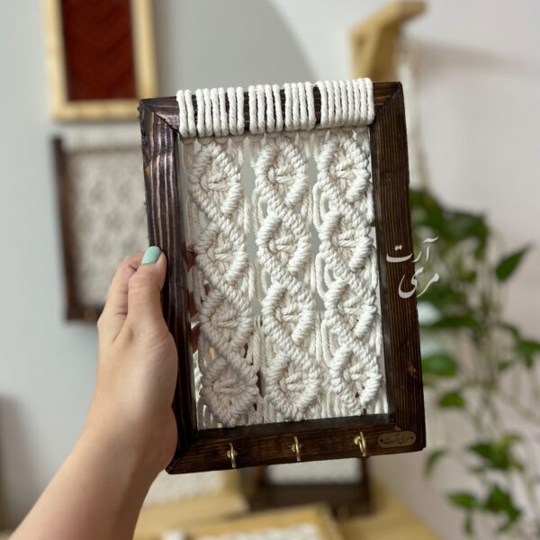 جاکلیدی دیواری مکرومه (مدل پیچک۱)